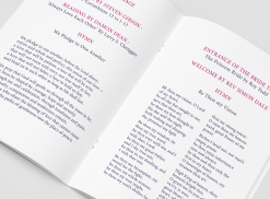 Multiple page wedding order of service